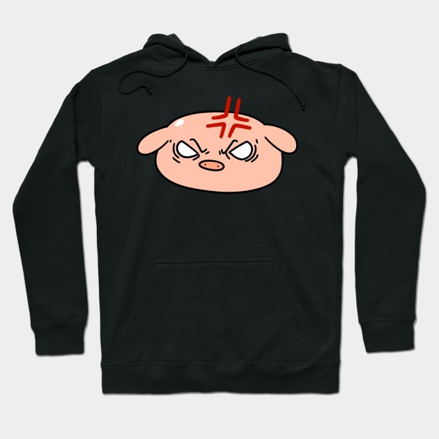 Angry Pig Face Hoodie by saradaboru